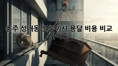 충주 성내동 원룸이사, 용달 비용 비교 가이드